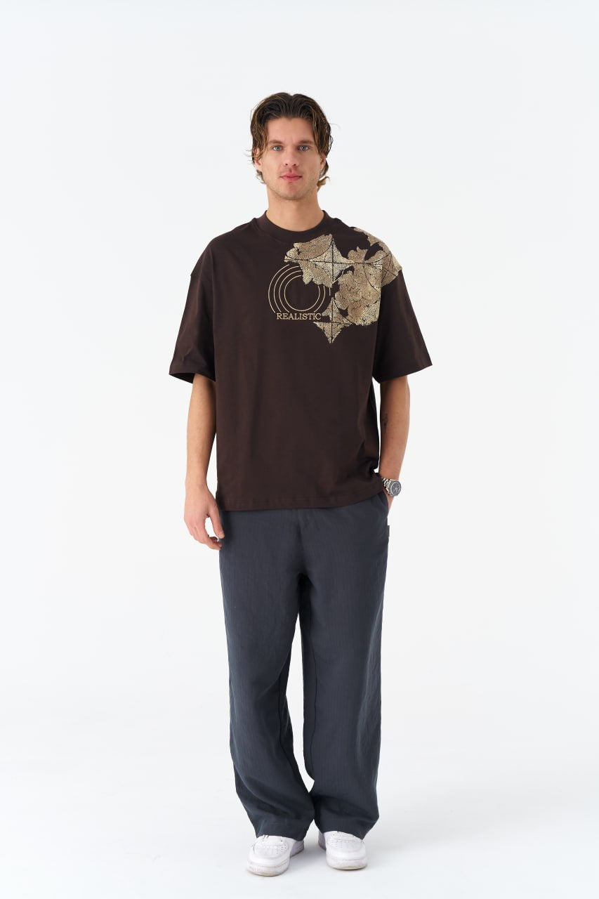 Oversize Cotton Tee / Ornate Animal Graphic Print "Fear Of Being Average" Withinblack