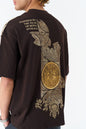Oversize Cotton Tee / Ornate Animal Graphic Print "Fear Of Being Average" Withinblack