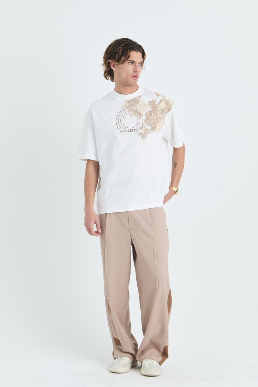 Oversize Cotton Tee / Ornate Animal Graphic Print "Fear Of Being Average" Withinblack