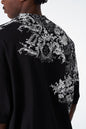 Oversize Cotton Tee / Ornate Baroque Style Graphic Print Withinblack