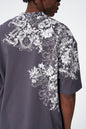 Oversize Cotton Tee / Ornate Baroque Style Graphic Print Withinblack