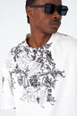 Oversize Cotton Tee / Ornate Baroque Style Graphic Print Withinblack
