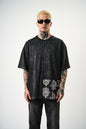Oversize Cotton Tee - Ornate Pattern Graphic Print Shirt Withinblack
