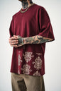 Oversize Cotton Tee - Ornate Pattern Graphic Print Shirt Withinblack