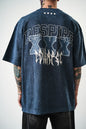 Oversize Cotton Tee - "RESPIRA" Graphic Print with Stars Withinblack