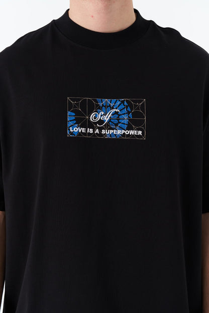 Self Love Is A Superpower Stained Glass Print Oversize Tee Withinblack