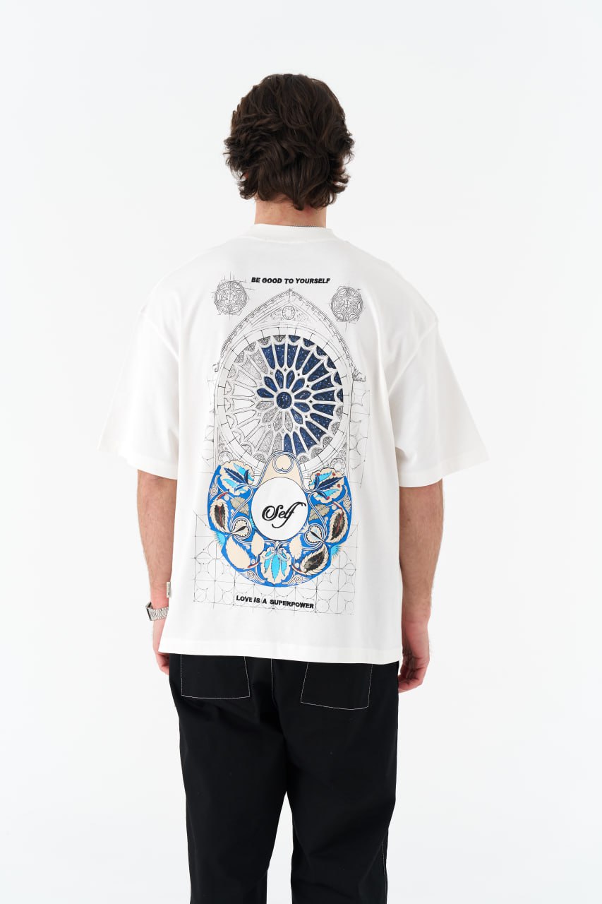 Self Love Is A Superpower Stained Glass Print Oversize Tee Withinblack