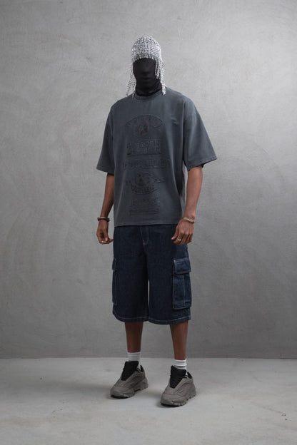 Oversize Cotton Tee - "Strong Brave Couture" Graphic Print Withinblack
