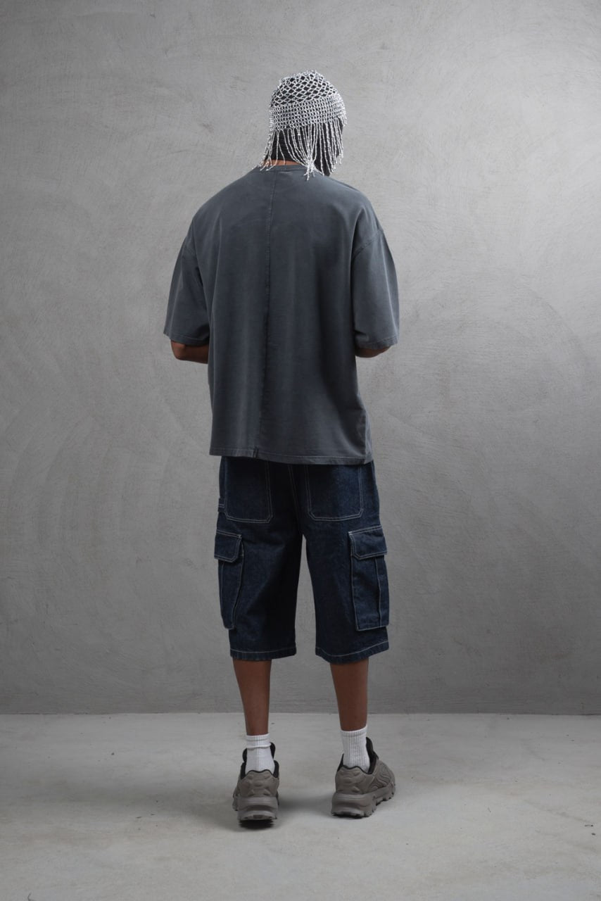Oversize Cotton Tee - "Strong Brave Couture" Graphic Print Withinblack