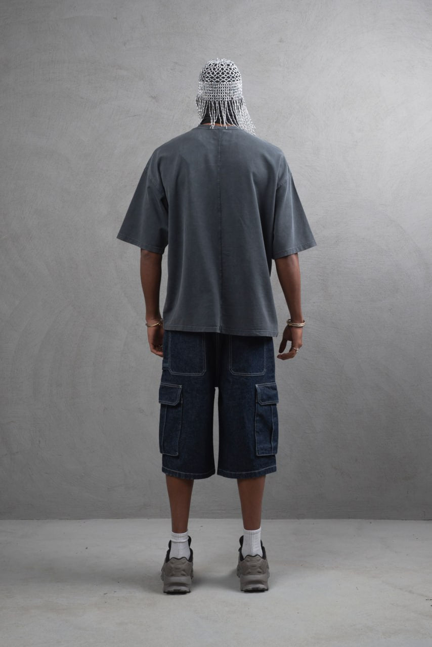 Oversize Cotton Tee - "Strong Brave Couture" Graphic Print Withinblack