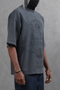 Oversize Cotton Tee - "Strong Brave Couture" Graphic Print Withinblack