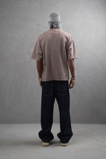 Oversize Cotton Tee - "Strong Brave Couture" Graphic Print Withinblack