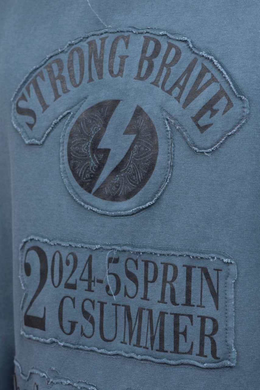 Oversize Cotton Tee - "Strong Brave Couture" Graphic Print Withinblack