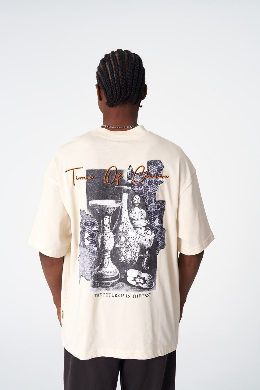 Time Of Chaos Vase Graphic Oversize Cotton Tee Withinblack