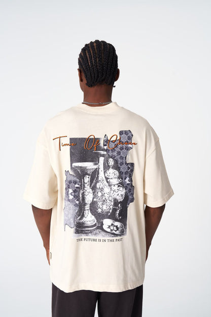 Time Of Chaos Vase Graphic Oversize Cotton Tee Withinblack