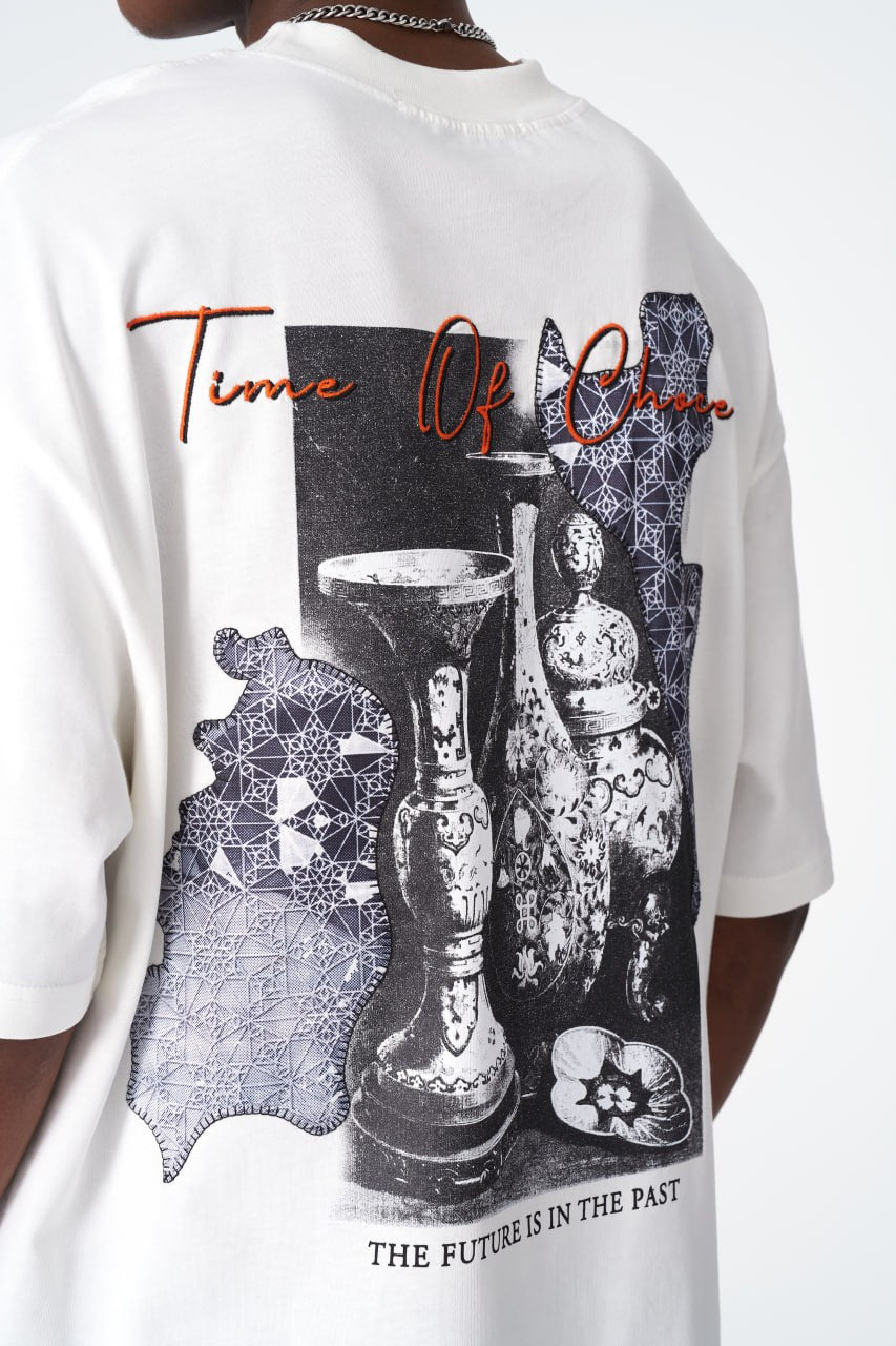 Time Of Chaos Vase Graphic Oversize Cotton Tee Withinblack