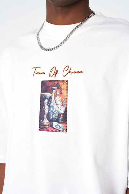 Time Of Chaos Vase Graphic Oversize Cotton Tee Withinblack