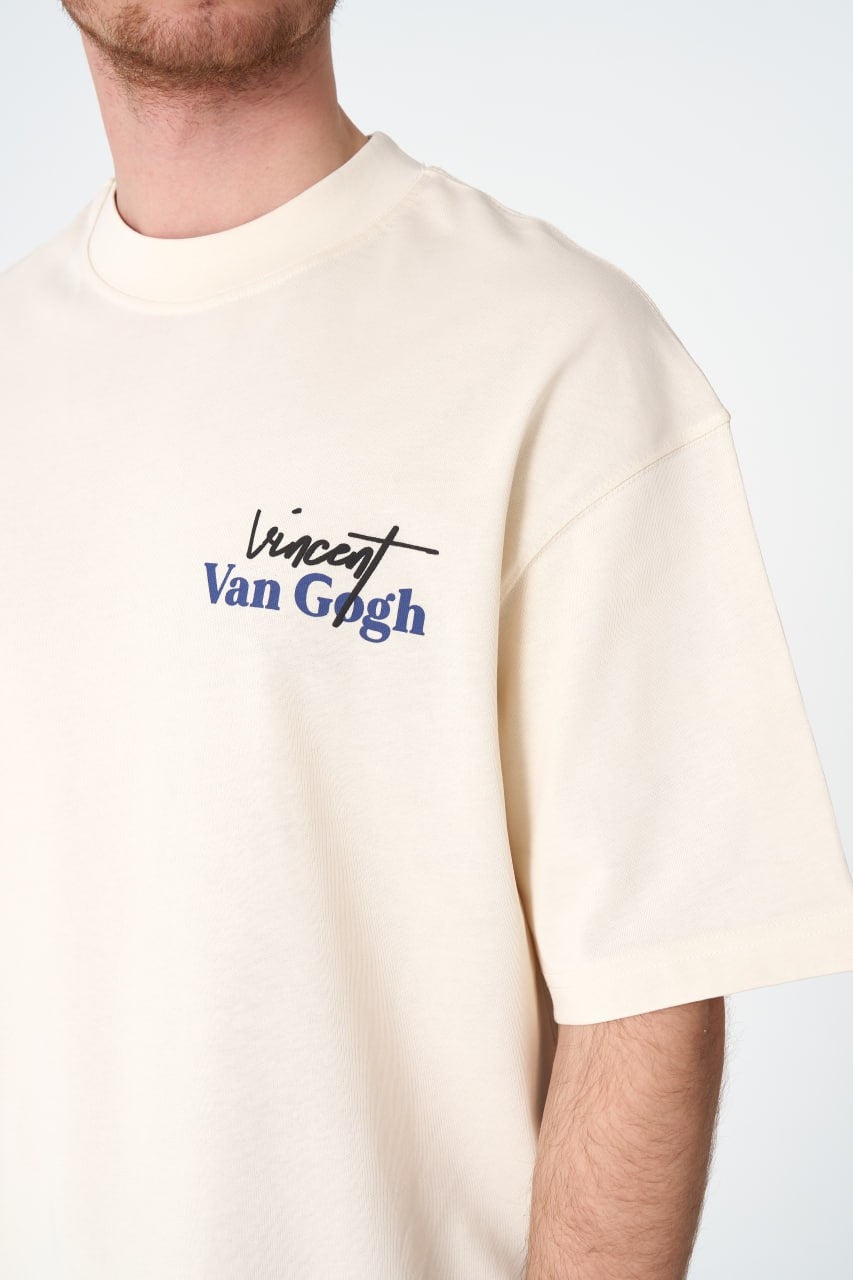 Oversize Cotton Tee / Vincent Van Gogh Artist Name & Art Print Withinblack