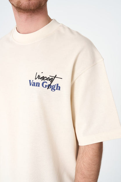 Oversize Cotton Tee / Vincent Van Gogh Artist Name & Art Print Withinblack