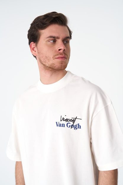 Oversize Cotton Tee / Vincent Van Gogh Artist Name & Art Print Withinblack