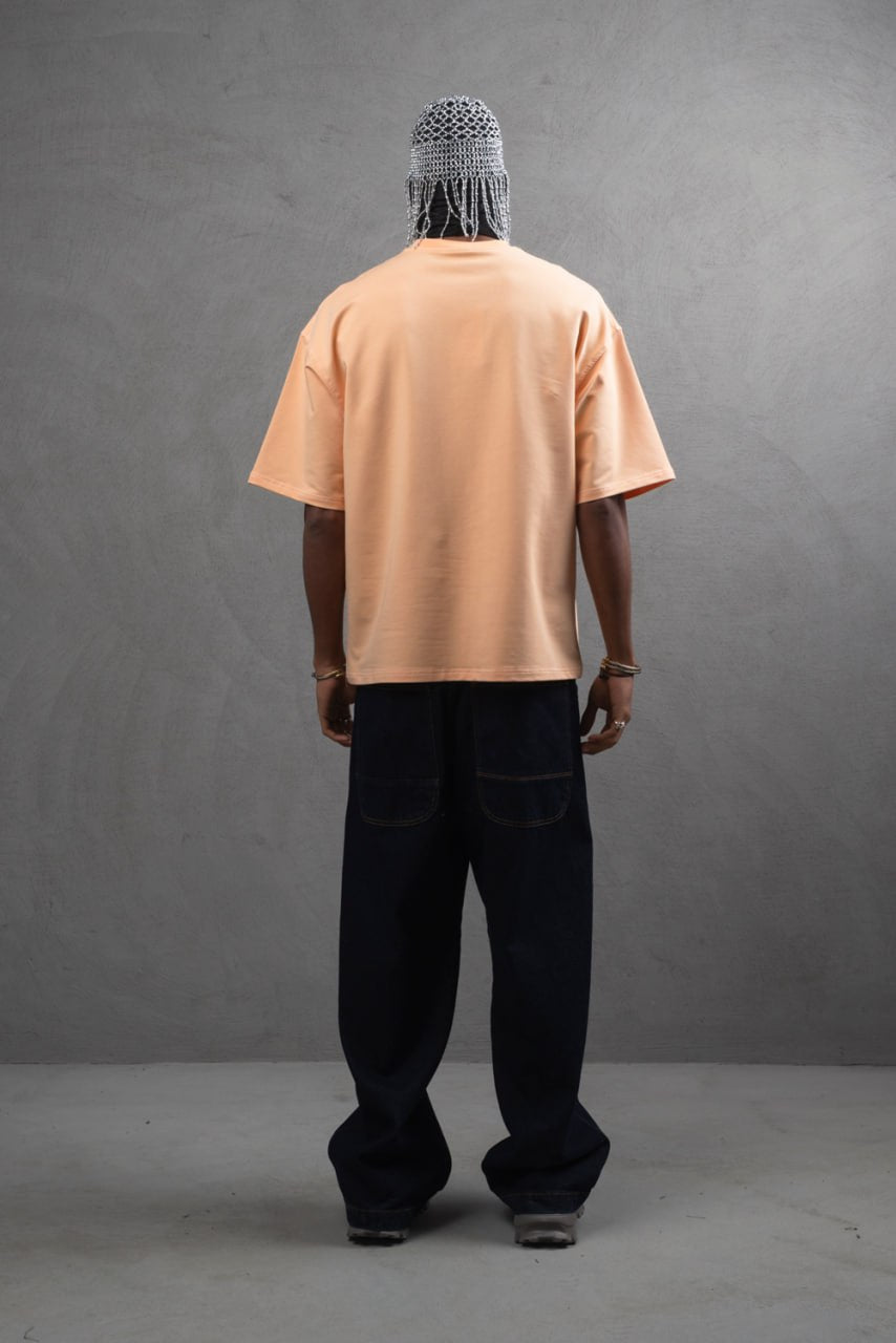 Oversize Cotton Tee – "Virtual Nomad" Graphic Print Withinblack