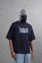 Oversize Cotton Tee – "Virtual Nomad" Graphic Print Withinblack
