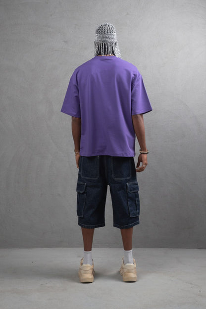 Oversize Cotton Tee – "Virtual Nomad" Graphic Print Withinblack