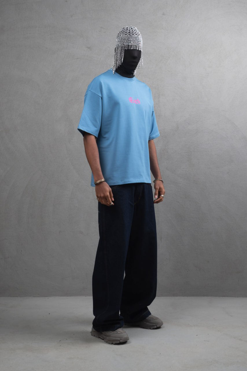 Oversize Cotton Tee – "(End)" Flame Graphic Print Withinblack