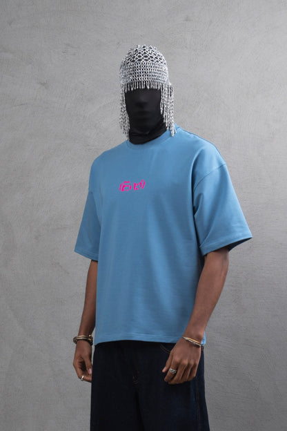 Oversize Cotton Tee – "(End)" Flame Graphic Print Withinblack