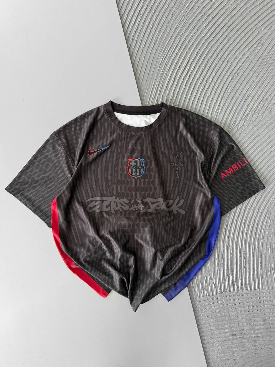 Cactus Jack Embroidered Oversize Football Jersey Tee Withinblack