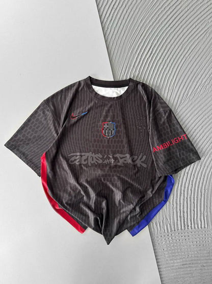 Cactus Jack Embroidered Oversize Football Jersey Tee Withinblack