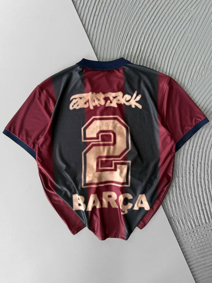 Cactus Jack Gradient Football Jersey Tee – Number 2 Print Withinblack