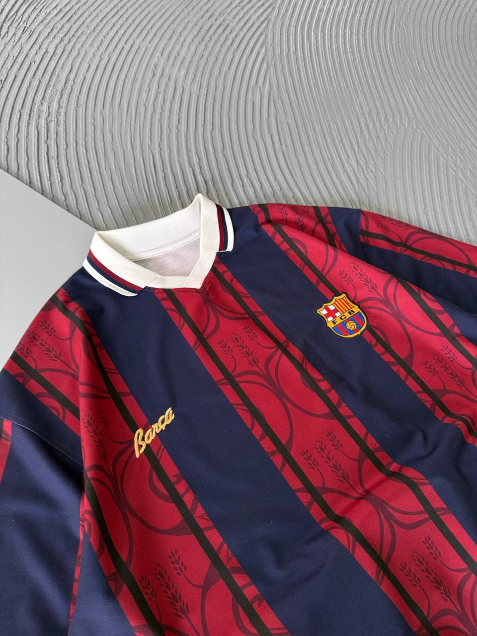 Barça Style Striped Oversize Football Jersey Tee Withinblack