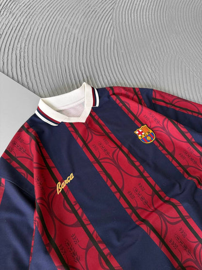 Barça Style Striped Oversize Football Jersey Tee Withinblack