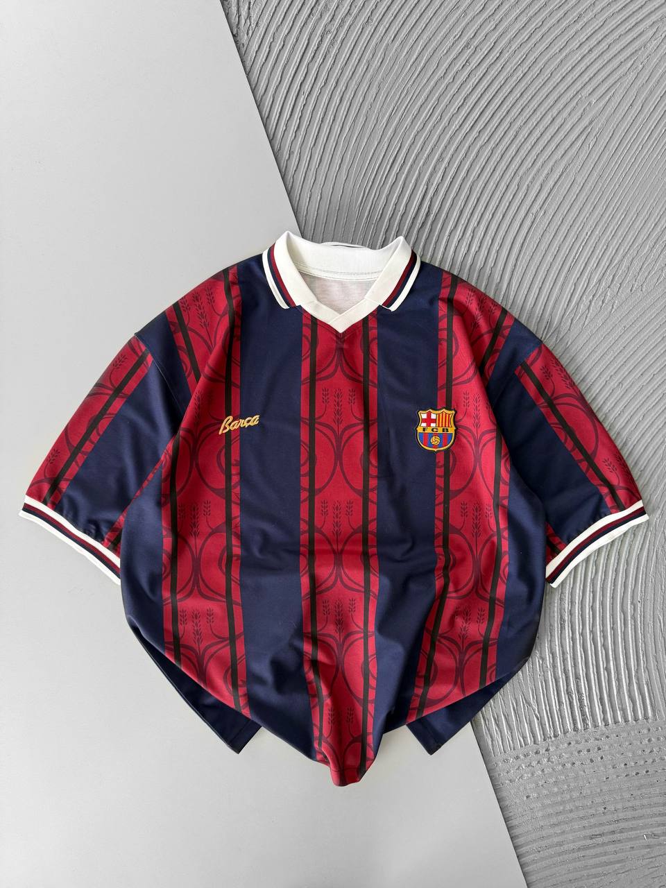 Barça Style Striped Oversize Football Jersey Tee Withinblack