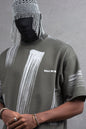 Oversize Graphic Cotton Tee - Abstract Vertical Stroke Print Withinblack