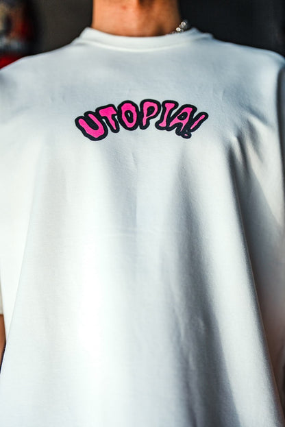 Oversize Graphic Cotton Tee – Travis Scott Utopia Dystopia Print Withinblack