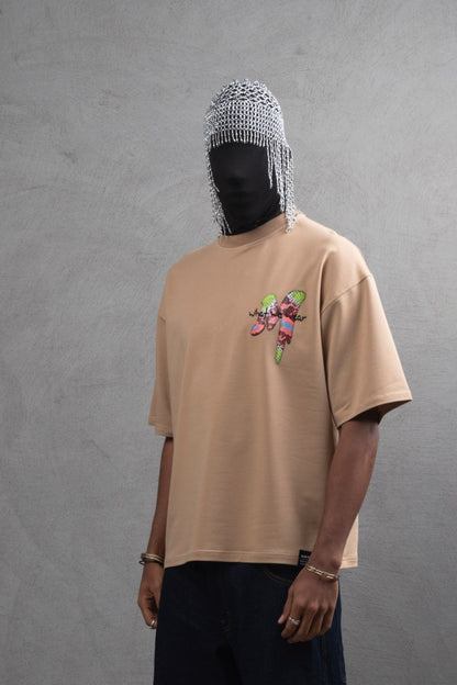 Oversize Graphic Cotton Tee – "What We Wear" Abstract Print Withinblack