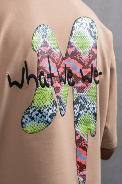 Oversize Graphic Cotton Tee – "What We Wear" Abstract Print Withinblack