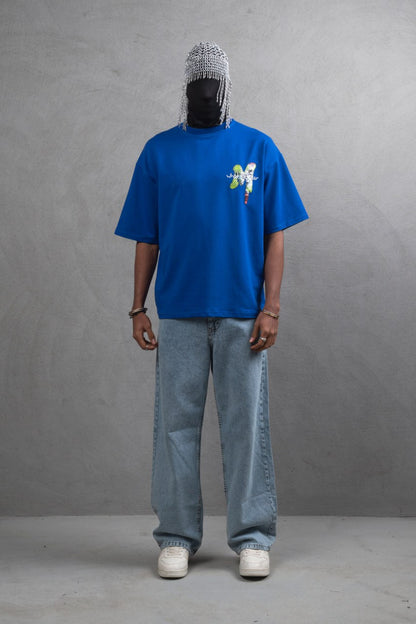 Oversize Graphic Cotton Tee – "What We Wear" Abstract Print Withinblack