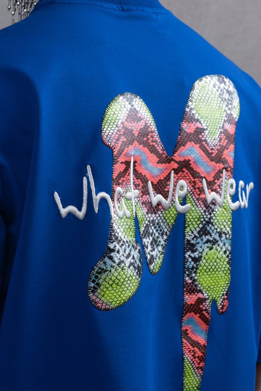 Oversize Graphic Cotton Tee – "What We Wear" Abstract Print Withinblack