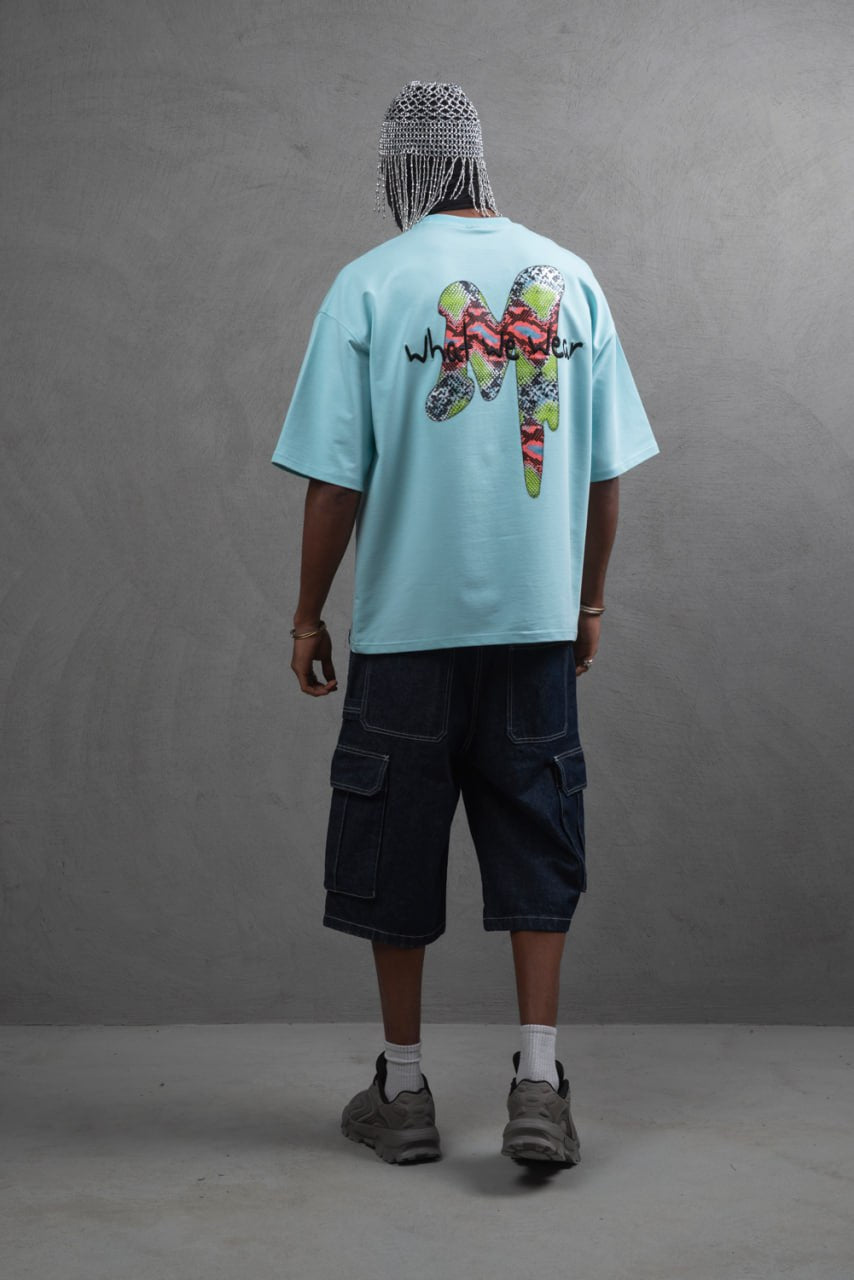 Oversize Graphic Cotton Tee – "What We Wear" Abstract Print Withinblack