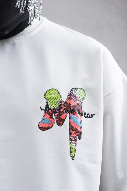 Oversize Graphic Cotton Tee – "What We Wear" Abstract Print Withinblack
