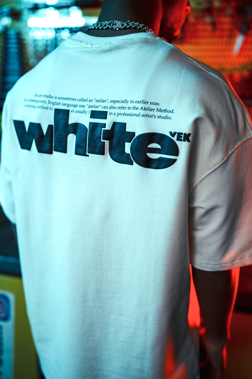 Oversize Graphic Cotton Tee – "White" Minimalist Text Print T-Shirt Withinblack