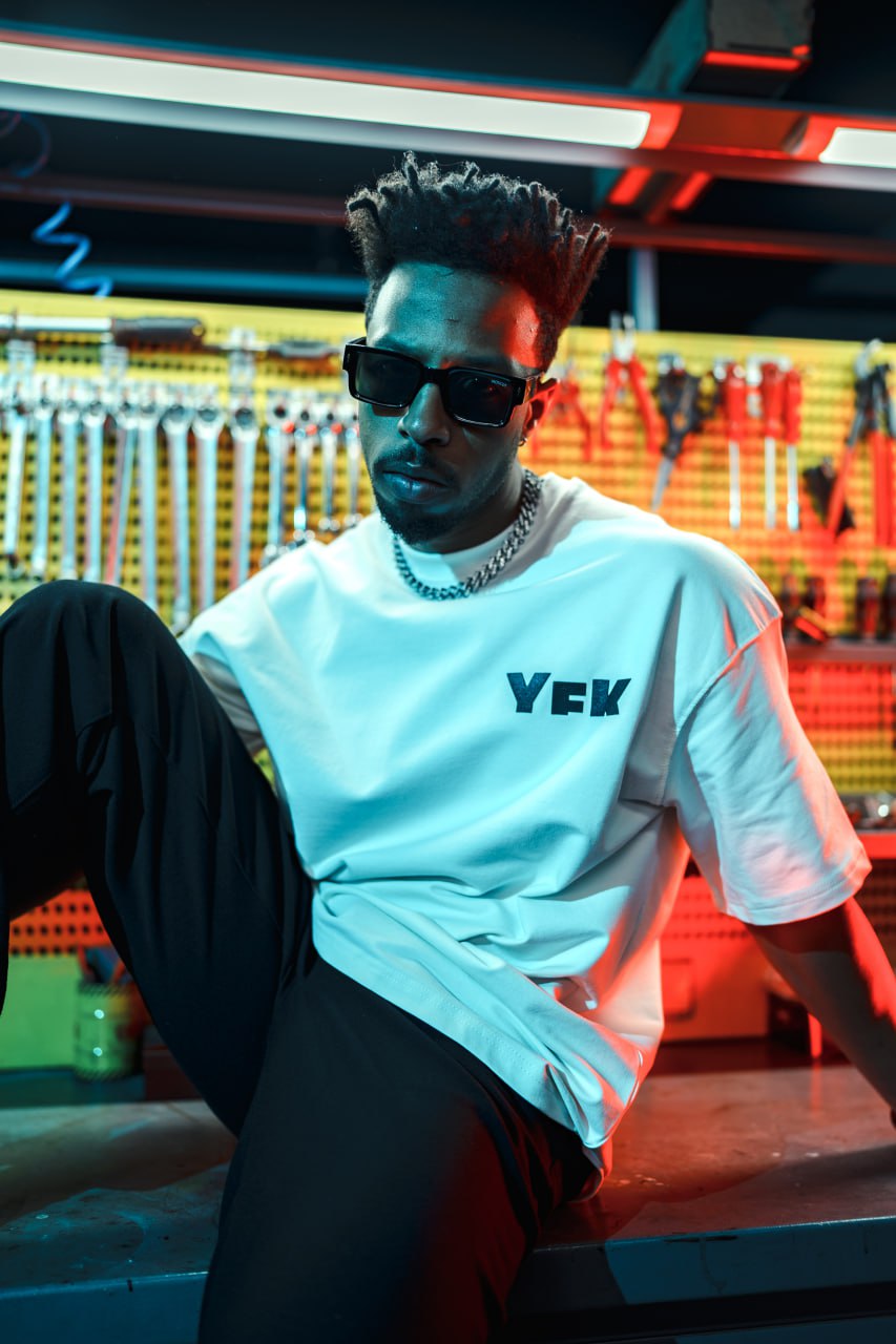 Oversize Graphic Cotton Tee – "White" Minimalist Text Print T-Shirt Withinblack