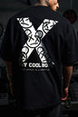 Oversize Graphic Cotton Tee – X Smileys / Very Cool Boys Print Withinblack