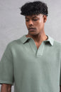 Oversize Textured Cotton Polo T-Shirt – Modern Casual Streetwear Withinblack