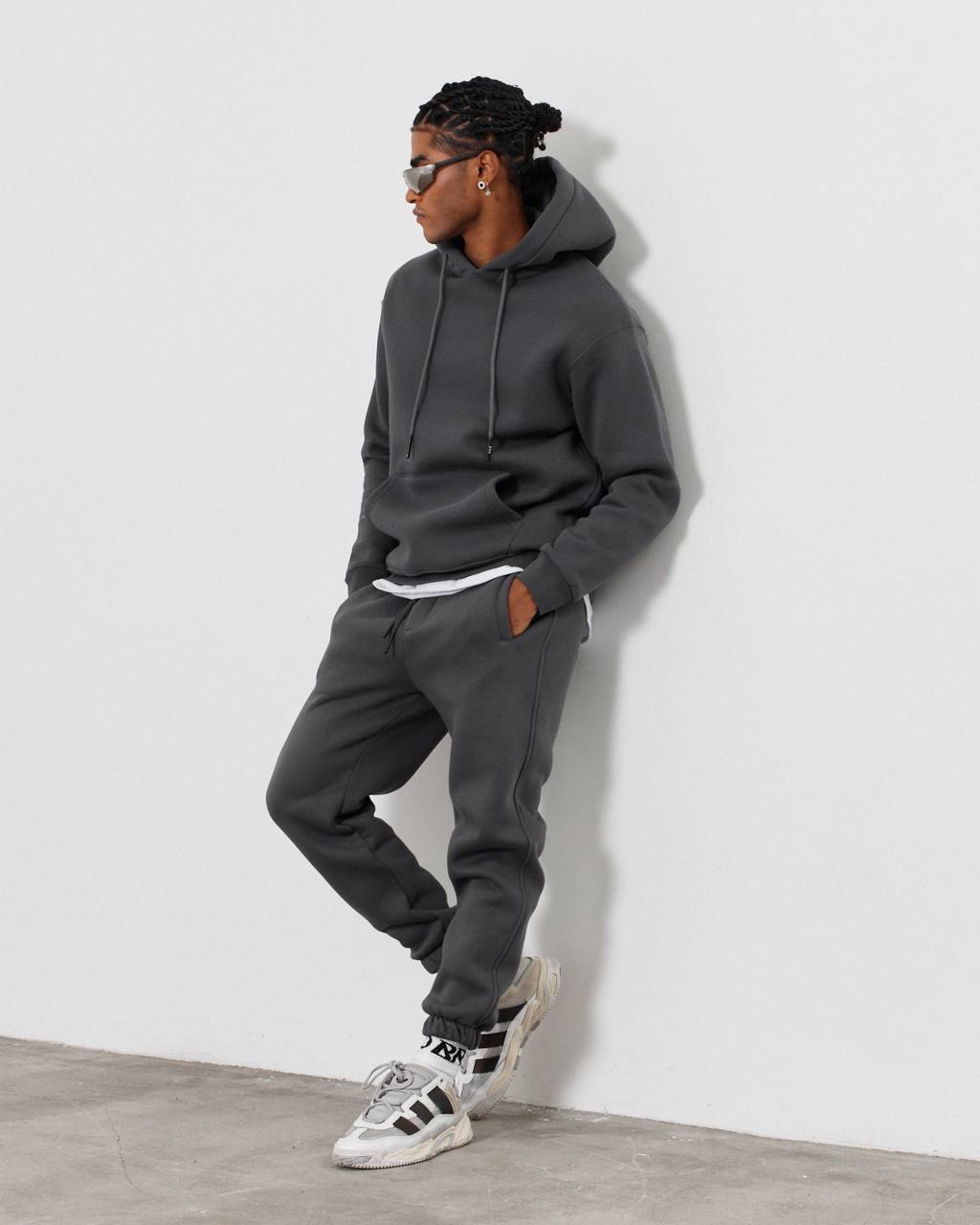 Oversized 3-Thread Hoodie Sweatpants Set Withinblack