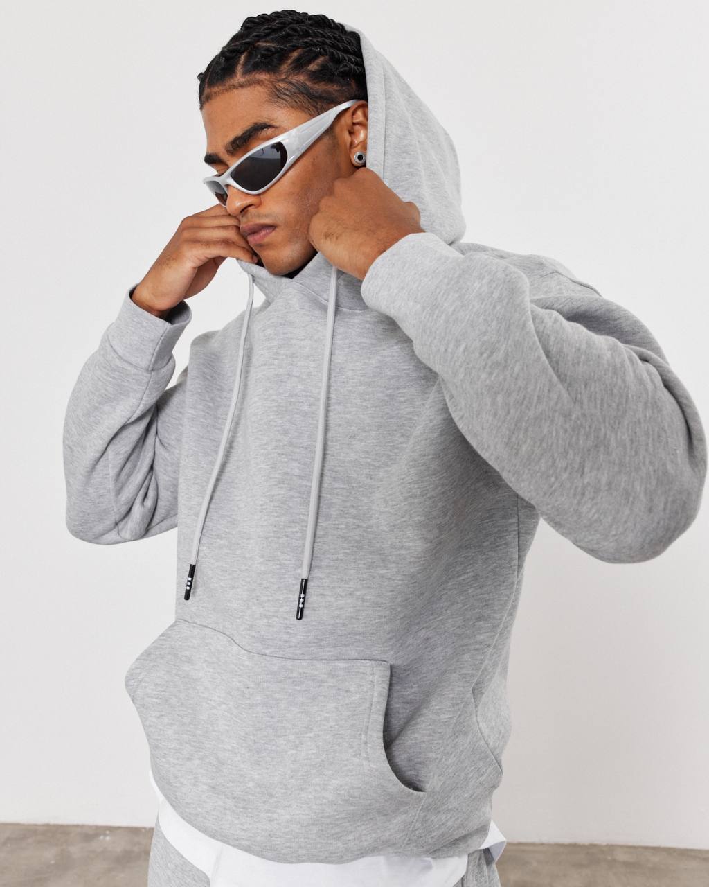 Oversized Hoodie Sweatshirt in Solid Color Withinblack