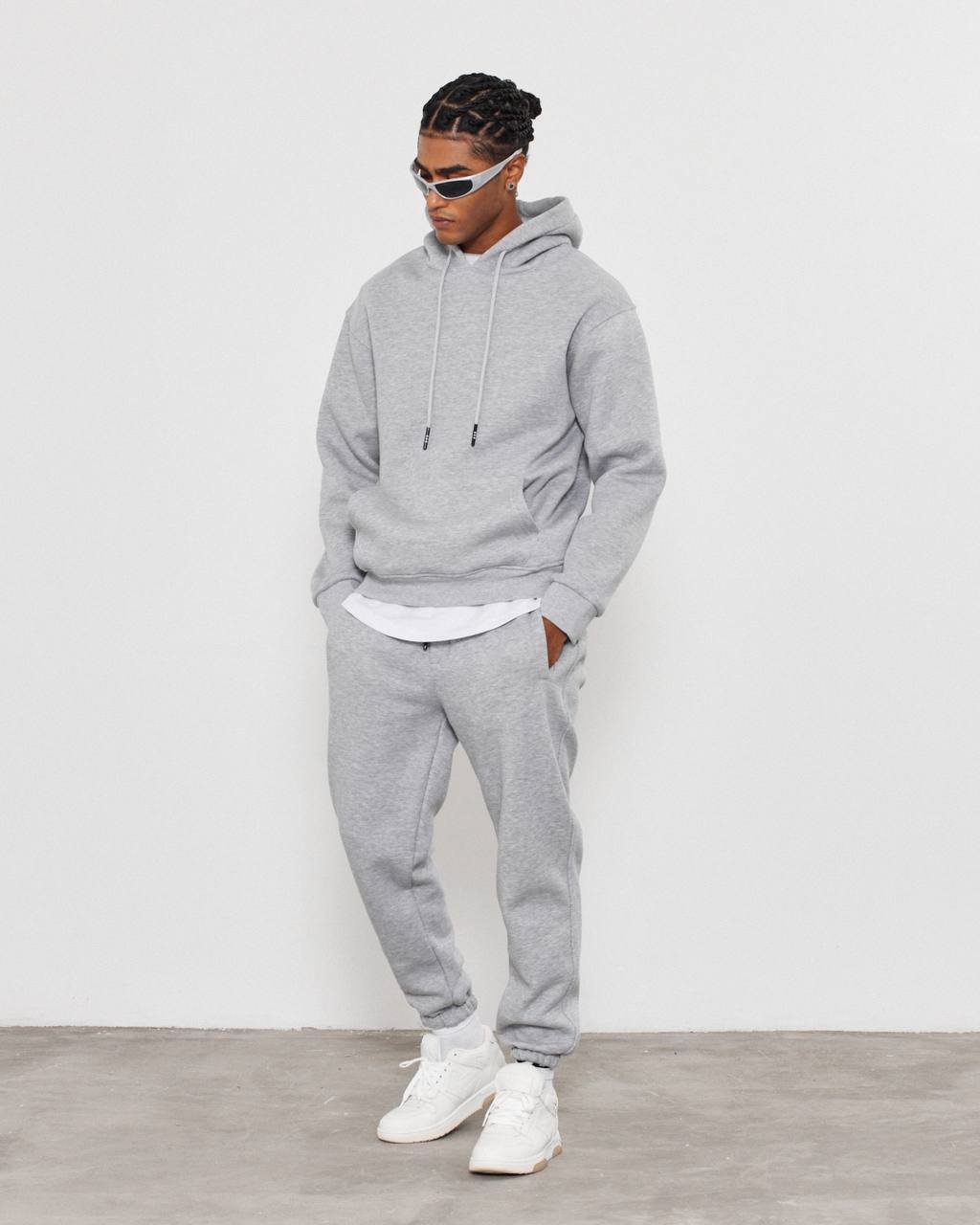 Oversized 3-Thread Hoodie Sweatpants Set Withinblack